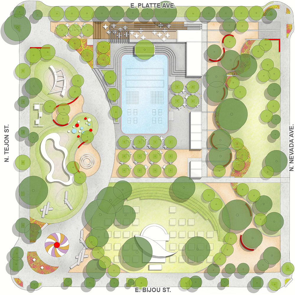 Illustration of the conceptual plan for Acacia Park.