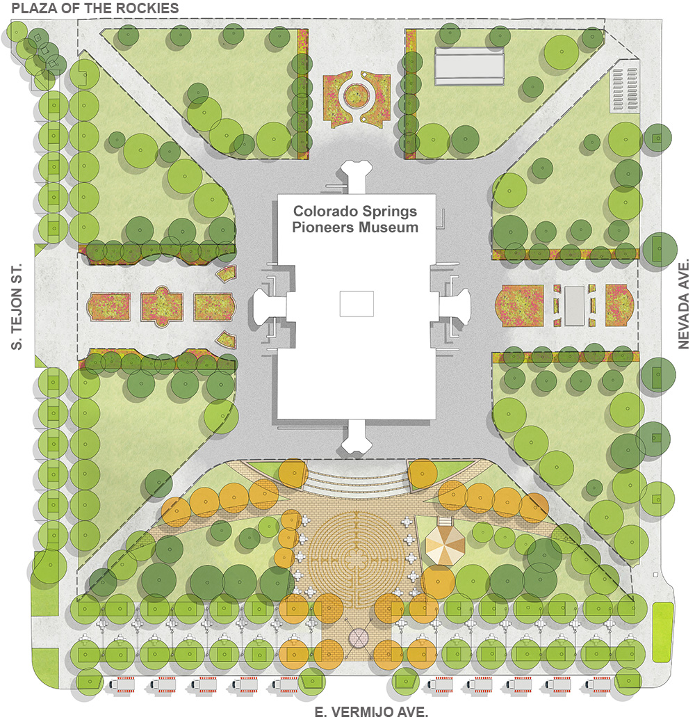 Illustration of the conceptual plan for Alamo Park.