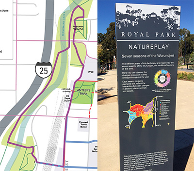 Example trail map and signage