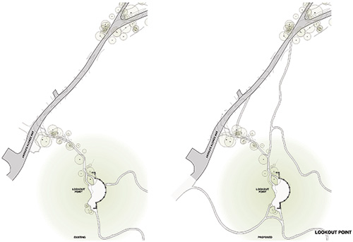 Diagrams showing the clubhouse area, shown from above