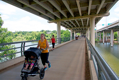 View on Roberta Crenshaw Pedestrian Bridge