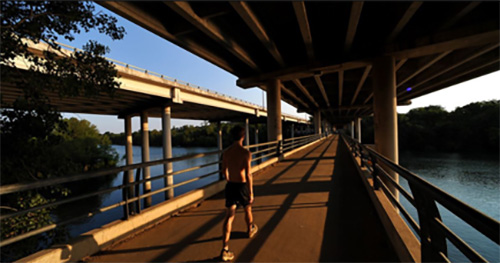 View on Roberta Crenshaw Pedestrian Bridge