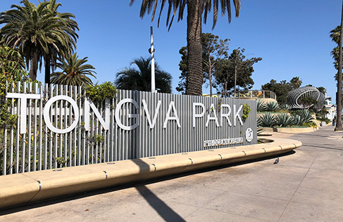 Precedent image of gateway at Tongva Park