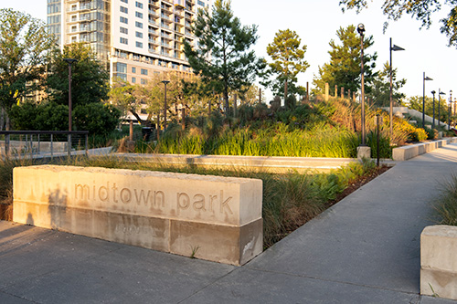 Precedent image of a park gateway