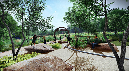 Rendering of the proposed Violet Crown Trailhead