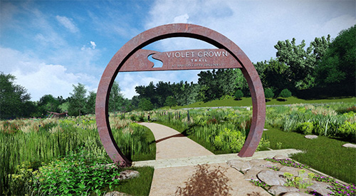 Rendering of the proposed Violet Crown Trailhead